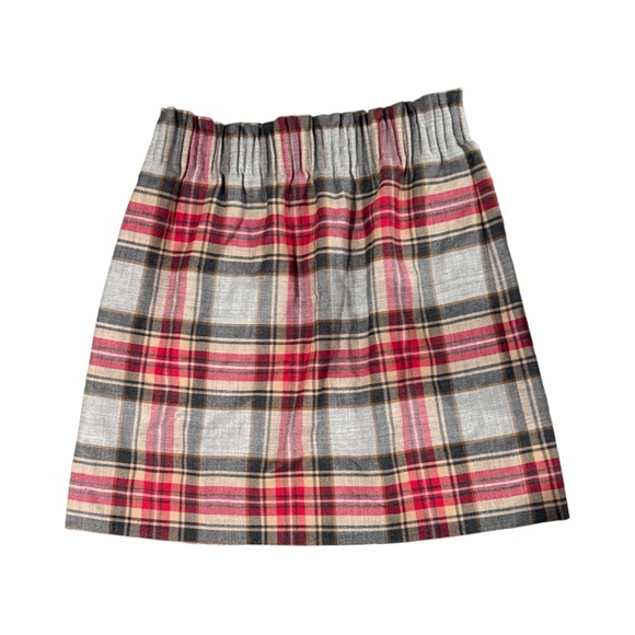 J. Crew Women’s Size 2 Elasticized Wool Plaid Sidewalk Pull On Mini Skirt - Picture 1 of 4